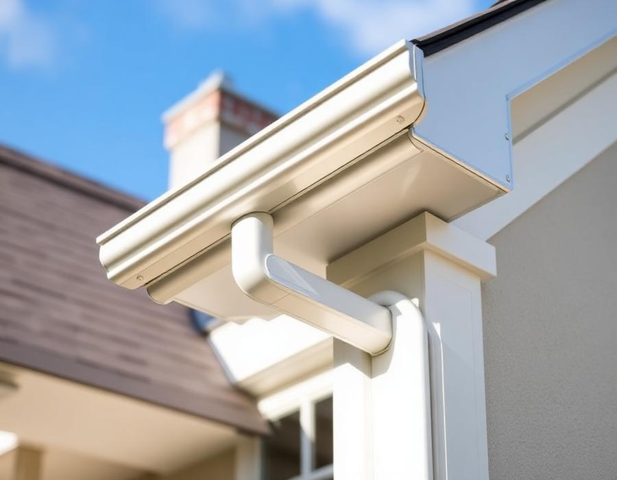 Gouttière neuve installée sur une maison