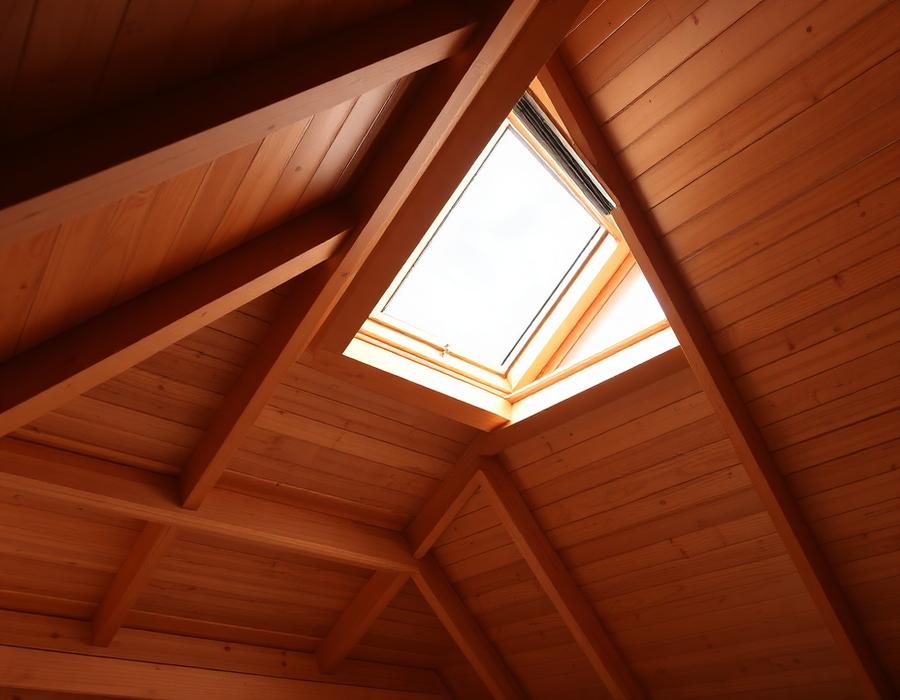 Velux installé dans des combles bois